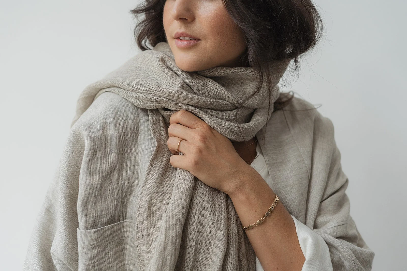 Natural Linen Scarf | Made in Canada — Nomi Designs